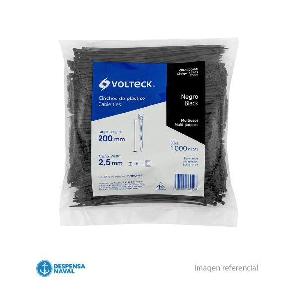 Chincho Plastico 200mm Negro