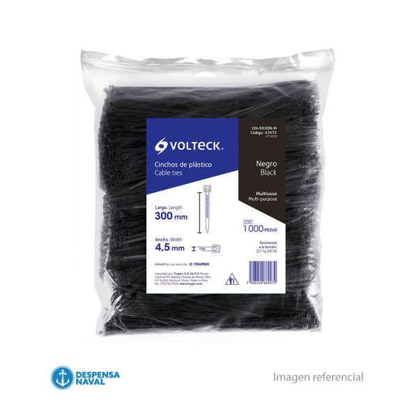 Chincho Plastico 300mm Negro