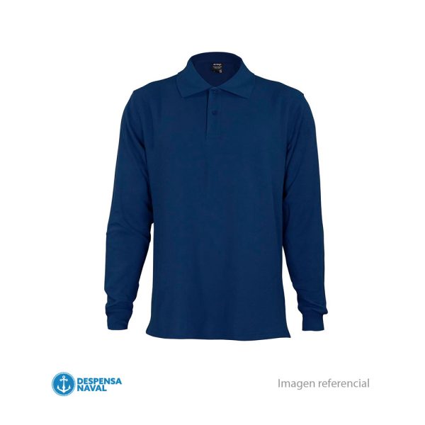 Polera Pique Azul Marino M/Larga UPF 40 T- 2XL